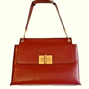 Tom Ford Natalia Leather Shoulder Handbag~Cabernet~LO98ST CAÍ MADE IN ITALY~CHIC